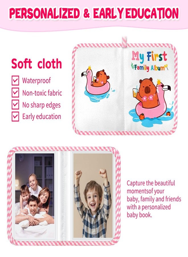 Jenlan Capybara Baby Photo Album - My First Family Album Book Holds 17 4x6 Photos | Soft Cloth Baby Memory Book for Newborn Toddlers, Baby Shower Birthday Gifts, Family Memory Keeper - Image 4