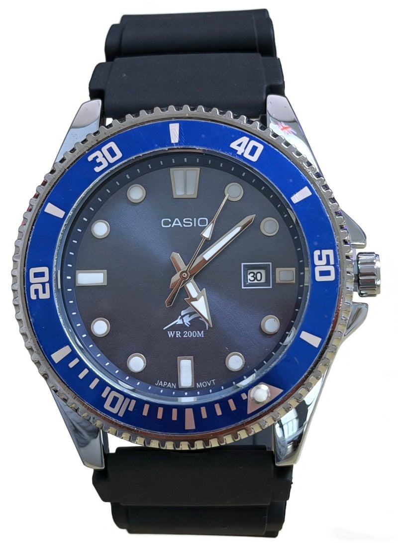 كاسيو CASIO كاسيو مجموعة YOUTH - سمك السيف سمك التونة شبح الماء الأزرق 200 متر رياضة مقاومة للماء الحركة الكوارتز حزام الراتنج ساعة اليابانية الكورية الساعات للرجال لوحة زرقاء - Image 1