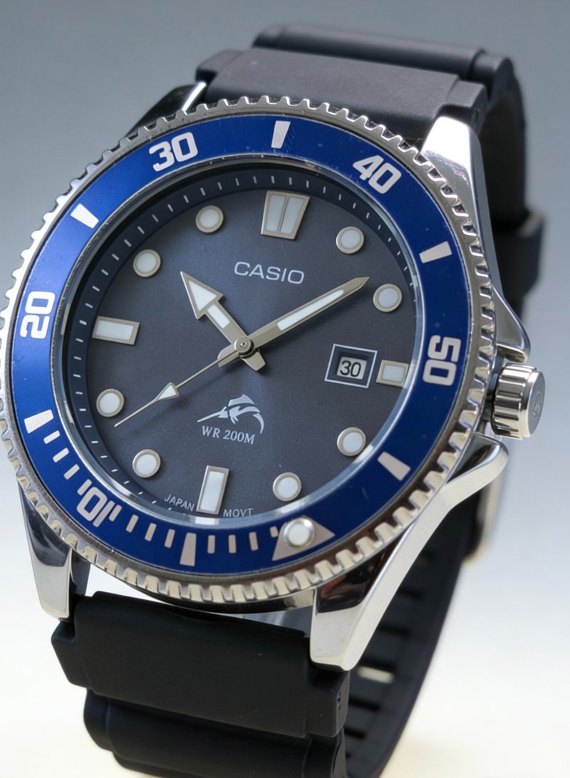 كاسيو CASIO كاسيو مجموعة YOUTH - سمك السيف سمك التونة شبح الماء الأزرق 200 متر رياضة مقاومة للماء الحركة الكوارتز حزام الراتنج ساعة اليابانية الكورية الساعات للرجال لوحة زرقاء - Image 3