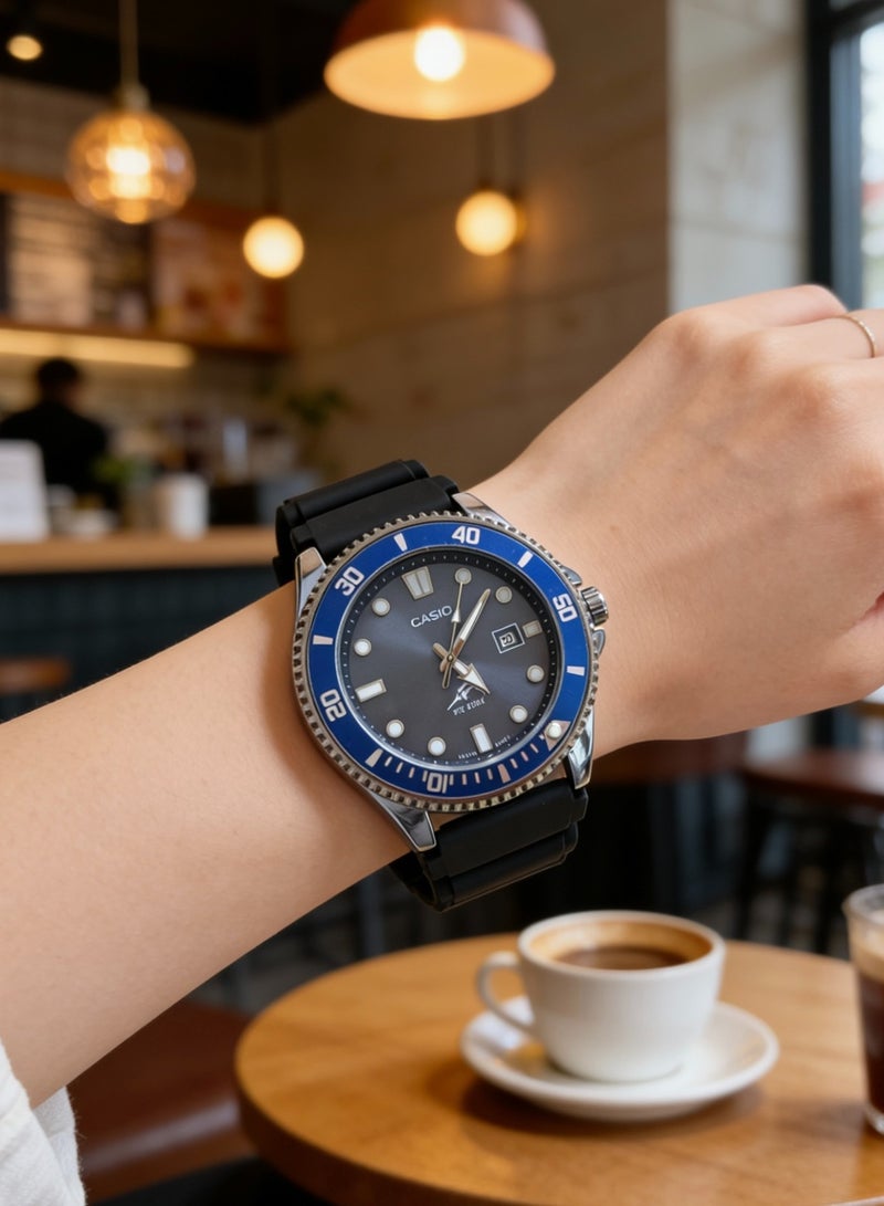 كاسيو CASIO كاسيو مجموعة YOUTH - سمك السيف سمك التونة شبح الماء الأزرق 200 متر رياضة مقاومة للماء الحركة الكوارتز حزام الراتنج ساعة اليابانية الكورية الساعات للرجال لوحة زرقاء - Image 4