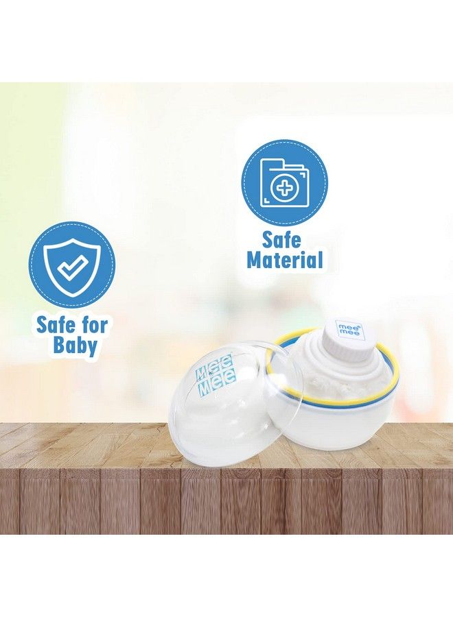 mee mee Portable Powder Puff With Box Holder Container For New Born And Kids Face And Body (Regular Light Blue) - Image 4