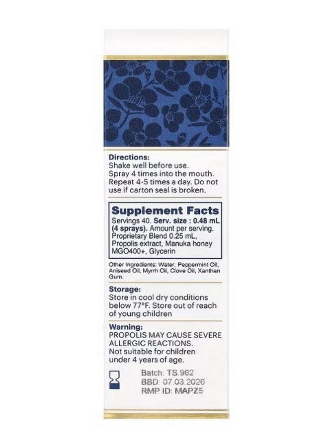 Manuka health Manuka Honey Throat Spray with Propolis 0.67 fl oz - Image 2