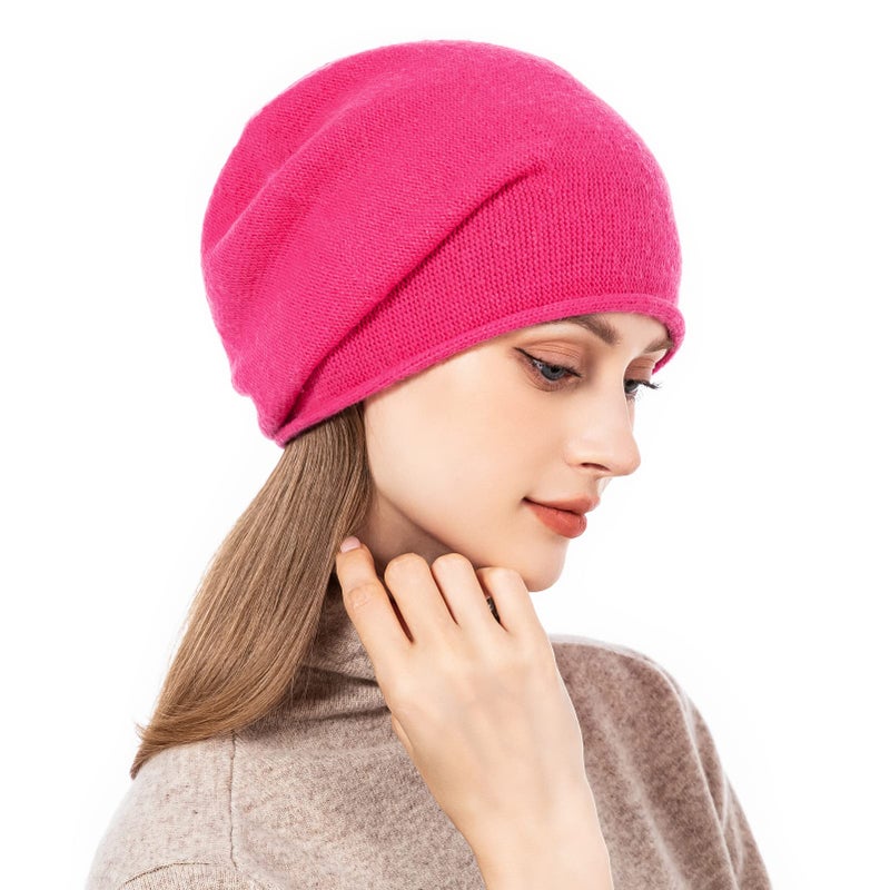 QUEENFUR Knit Slouchy Beanie Hats for Women Cashmere Ski Cap Knitted Wool Soft Warm Winter Hat - Image 3