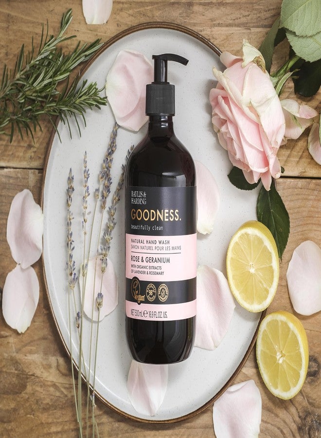 Baylis & Harding Liquid Hand Soap Wash with Dispenser, Goodness, Rose & Geranium, 16.9oz/500ml - Image 3