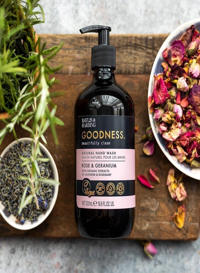 Baylis & Harding Liquid Hand Soap Wash with Dispenser, Goodness, Rose & Geranium, 16.9oz/500ml - Image 4