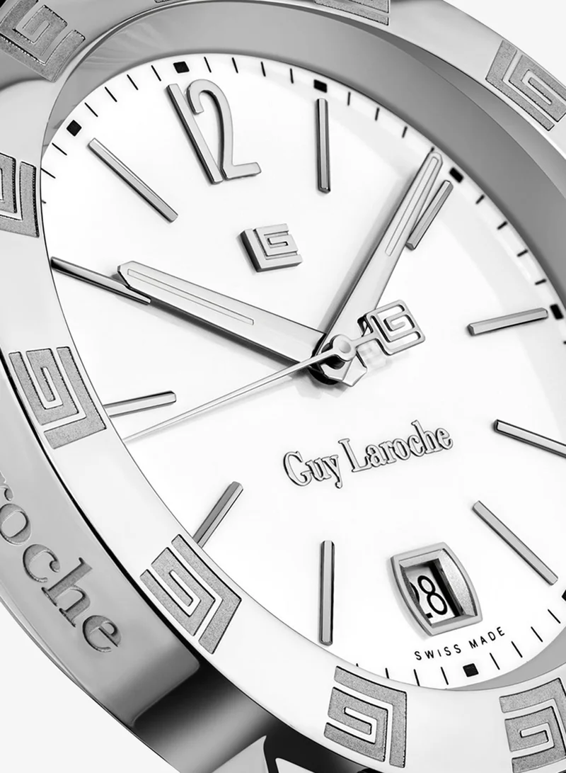Guy Laroche  Guy Laroche Alex Watch for Men with Black Genuine Leather Strap 40 mm 5 Atm for Men | Best Price UAE