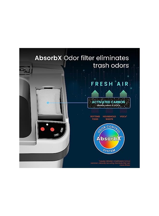 Raxoom 4 Gallon Sensor Trash Can with Odor Filter and Fragrance, Touchless Automatic Stainless Steel Waste Bin, Perfect for Office and Bathroom - Image 5