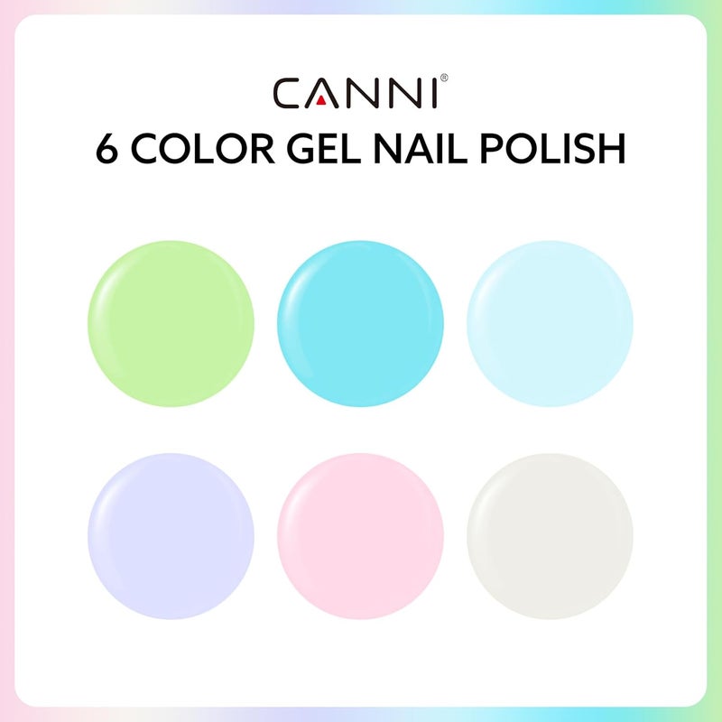 CANNI 9ml HemaFree Gel Nail Polish Set 6Pcs Nail Gel Manicure Kit Soak Off LED Polish DIY at Home Salon Gifts for Women Girls 2305 - Image 2
