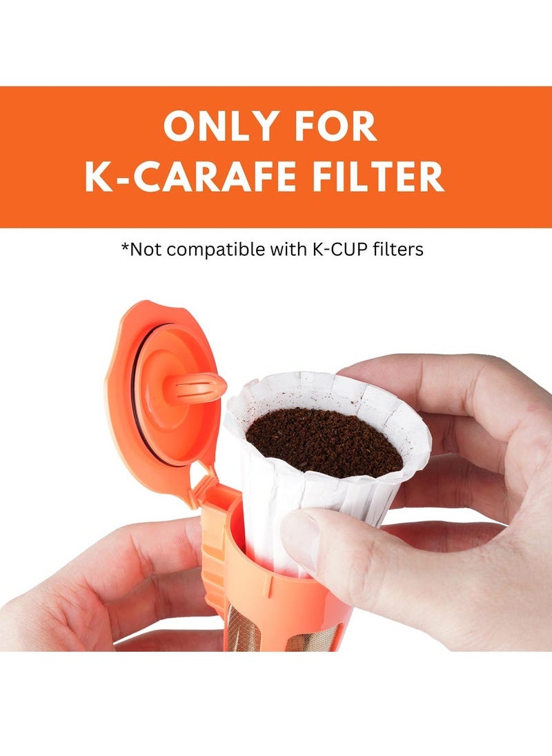 Captaintech Coffee Filters for K-Carafe Reusable Filters, Reusable Filter Includes Reusable Filter and Coffee Scoop, Paper Disposable Coffee Filter for Keurig K-Carafe (White 100 Count)  - Image 2