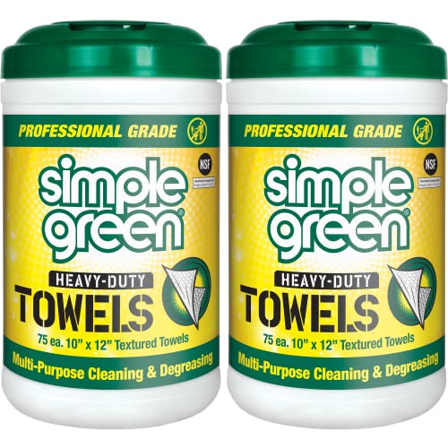 Simple Green Professional Grade Heavy-Duty Cleaning and Degreasing Towels, All-Purpose Cleaning Wipes, 75 count (Pack of 2) - Image 1