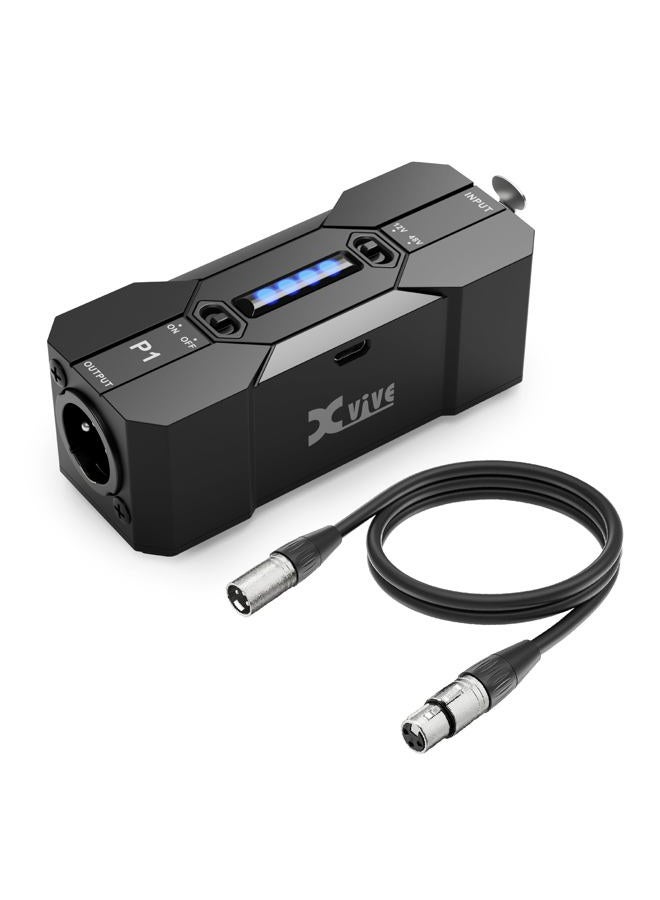 Xvive P1 Phantom Power Supply for Microphone Preamp,Condenser Microphones,Shotgun Mic,with XLR Cable - Image 1