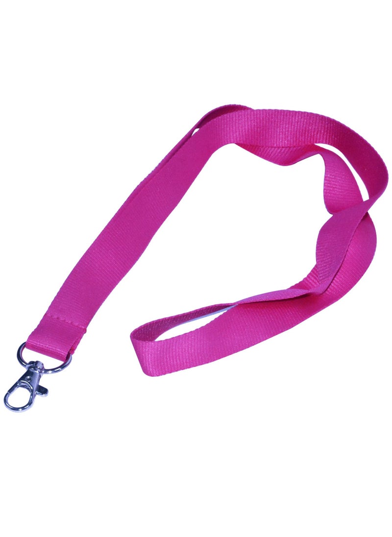 FIS - 10-Piece FIS Flat Lanyard Pink with Metal Hook 2X90cm - FSNA10-2CM/10 - Image 1