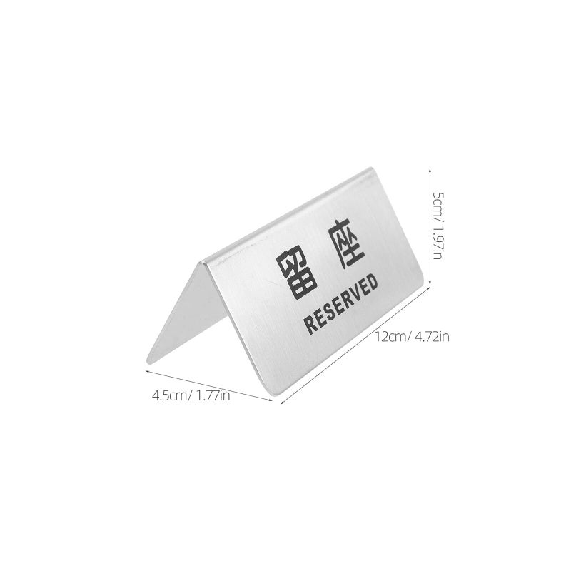 Double Sided Stainless Steel Reserved Sign Table Number Card For Restaurant Hotel Dining Conference Room - Image 3