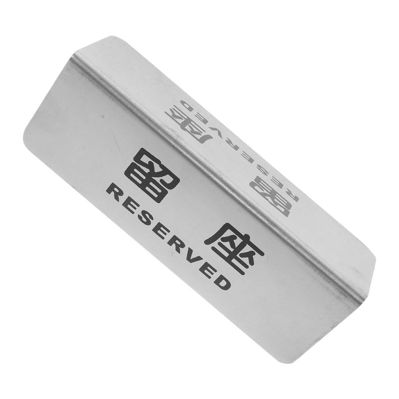 Double Sided Stainless Steel Reserved Sign Table Number Card For Restaurant Hotel Dining Conference Room - Image 2
