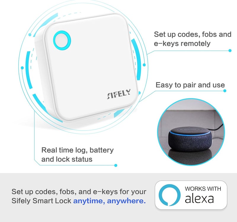 Sifely Smart Lock Wi-Fi Gateway - Remote Access Hub for Smart Door Lock, Works with App & Alexa (Model G5, Supports 2.4G & 5G Wi-Fi Dual-Band) - Image 2