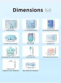 EzzySo 10 Piece Princess Gift Set Gift Set for Girls, Birthday Gifts, Back-to-School Gifts, Graduation Gifts, and Girls' Toys for Ages 4 to 18  Set Creative Blue Gifts  - Image 2