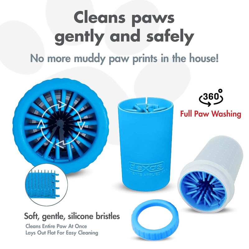 Dexas MudBuster Portable Dog Paw Washer/Paw Cleaner, Medium, Pro Blue, Model:PW7102194 - Image 2