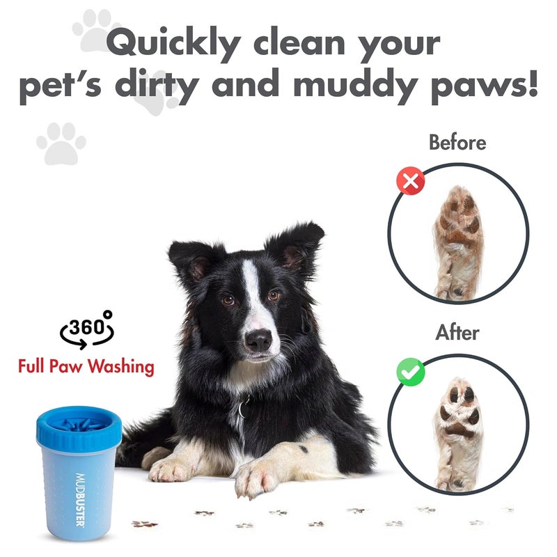 Dexas MudBuster Portable Dog Paw Washer/Paw Cleaner, Medium, Pro Blue, Model:PW7102194 - Image 4