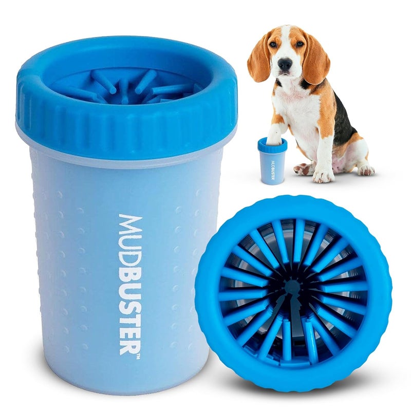 Dexas MudBuster Portable Dog Paw Washer/Paw Cleaner, Medium, Pro Blue, Model:PW7102194 - Image 1