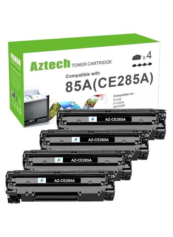 Aztech Compatible Toner Cartridge Replacement for HP CE285A 85A (Black, 4-Packs) - Image 1