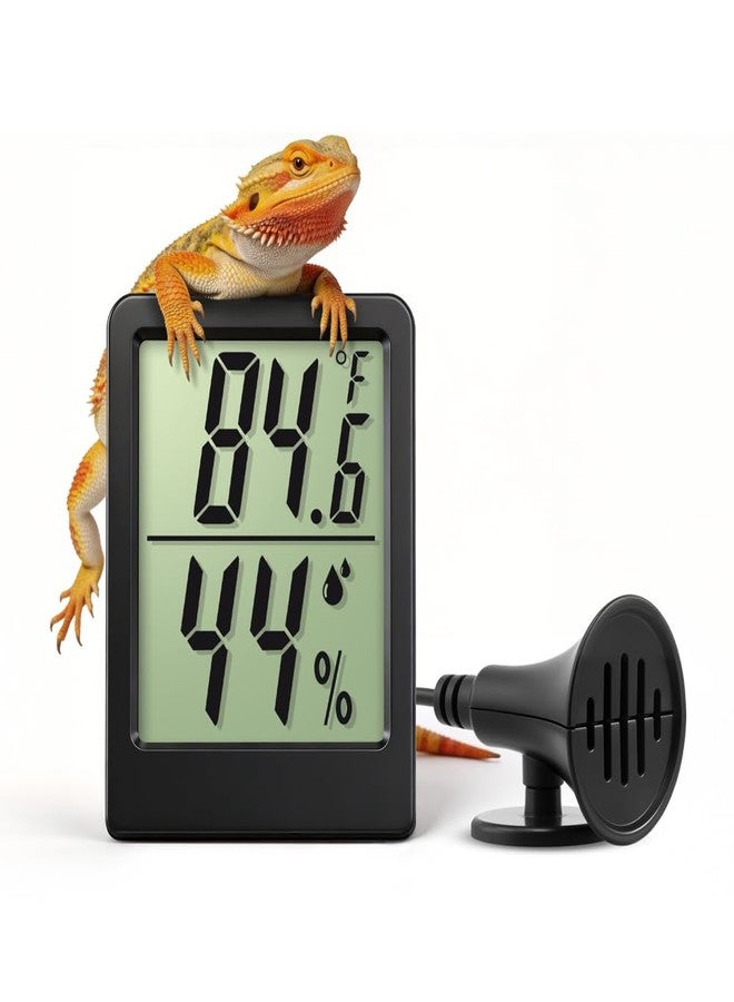 Novique Reptile Thermometer Hygrometer LCD Digital Terrarium Thermometer and Humidity Gauge 2-in-1 Temperature and Humidity Monitor for Reptile Snake Tank Accessories Pet Rearing Box Bearded Dragon - Image 1