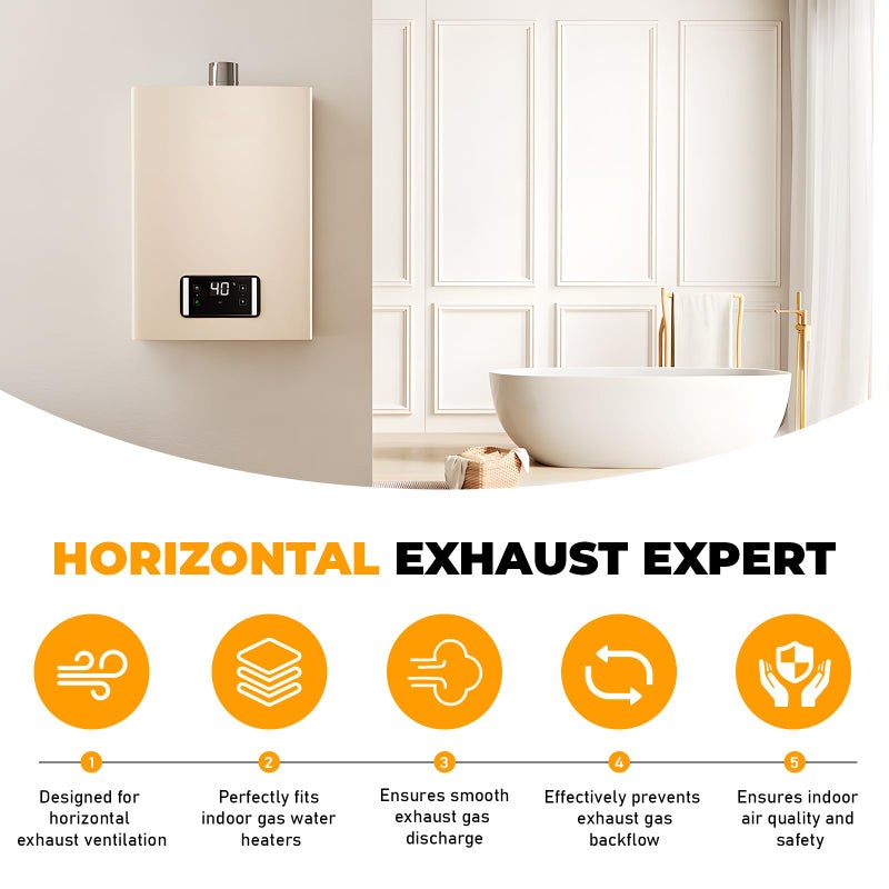 Bghdas 2.36'' Wall Thimble Stainless Steel Wall Thimble for Indoor Gas Water Heater, Wall-Mounted Exhaust Pipe, Double Wall Pipe Ventilation Design - Image 4