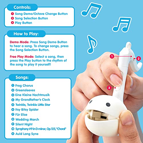 Otamatone [Melody Series Japanese Electronic [MINI Size] Musical Instrument [11 Pre-Programmed Songs] Portable Synthesizer from Japan by Cube/Maywa Denki [English Instruction], White - Image 4