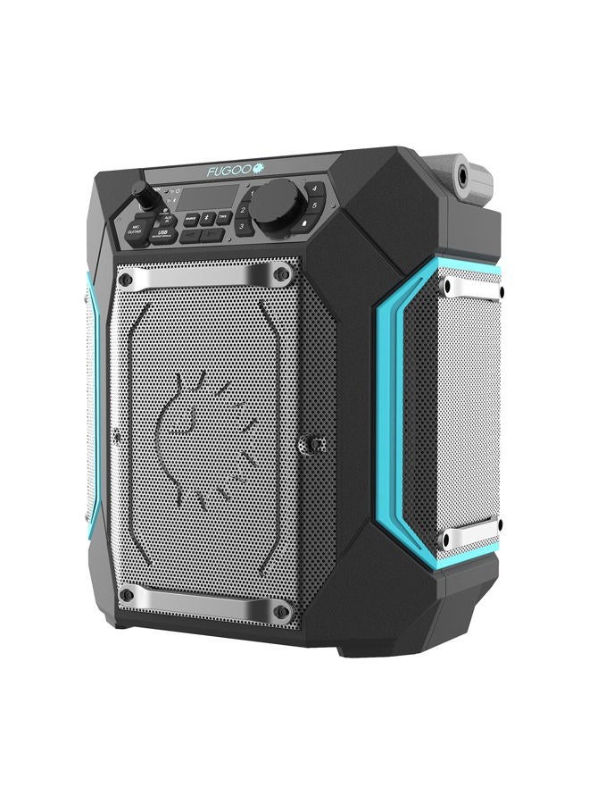FUGOO Traveler | Portable Indoor/Outdoor Bluetooth Speaker | 100W, 7-Inch Sub, 48 Hour Playtime | 270 Degree Audio | IPX4 Water Resistant | Use as PA System – Mic/Guitar Input & USB Port  - Image 1