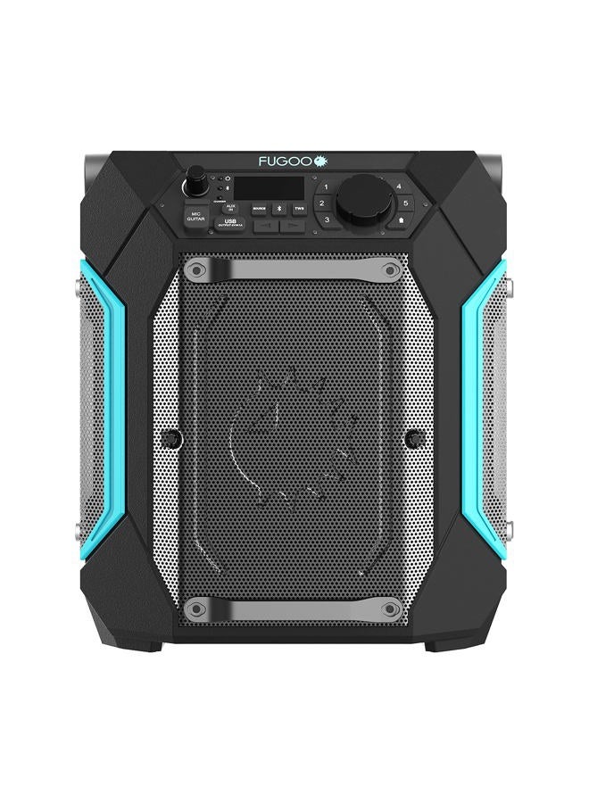 FUGOO Traveler | Portable Indoor/Outdoor Bluetooth Speaker | 100W, 7-Inch Sub, 48 Hour Playtime | 270 Degree Audio | IPX4 Water Resistant | Use as PA System – Mic/Guitar Input & USB Port  - Image 4
