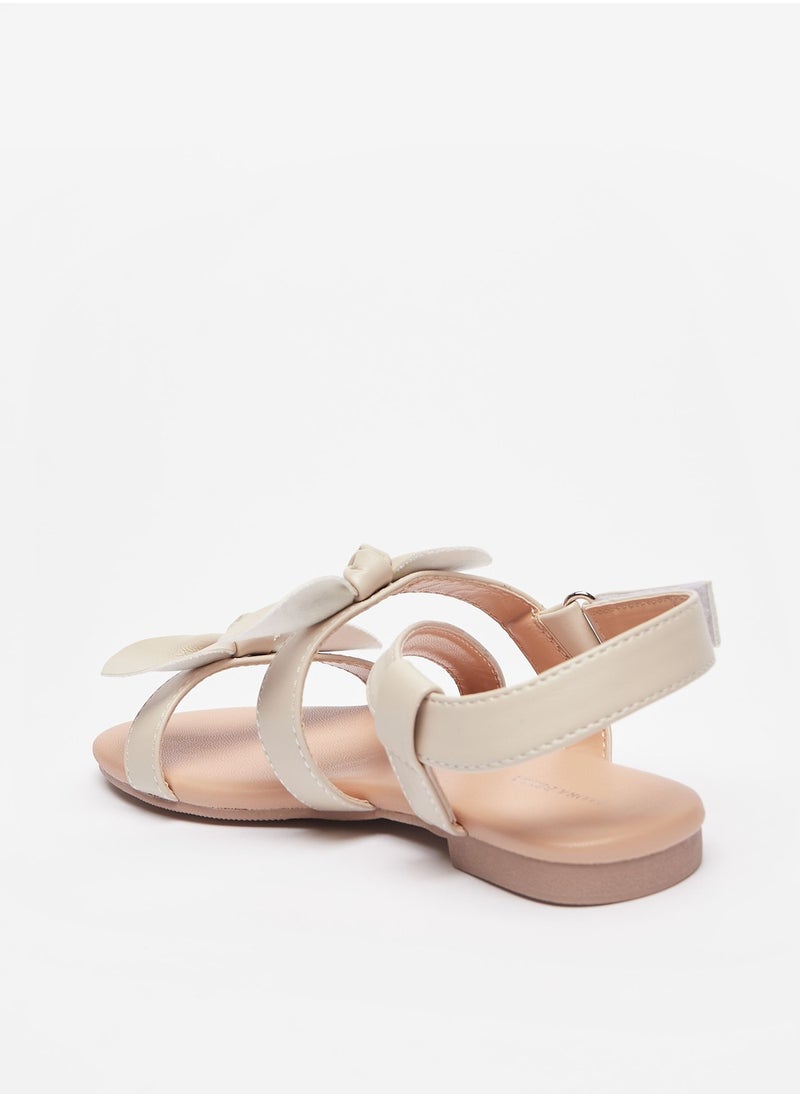 Flora Bella By Shoexpress - Girls Bow Accent Sandals with Hook and Loop Closure - Image 1