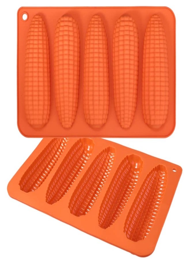 Webake Corn Stick Bread Pan Set of 2, Silicone Corn Cob Bread Molds for Baking Corn Dog Pan Cornbread Southern Corn Sticks - Image 1