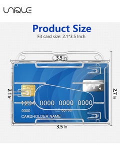 Unique 5 PCS - Reversible Card Badge Holder with Thumb Slot, Hard Clear PC Case for Office, Student ID, Credit Card, Driver's License & Pass  - Image 2