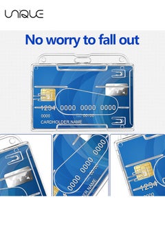 Unique 5 PCS - Reversible Card Badge Holder with Thumb Slot, Hard Clear PC Case for Office, Student ID, Credit Card, Driver's License & Pass  - Image 3