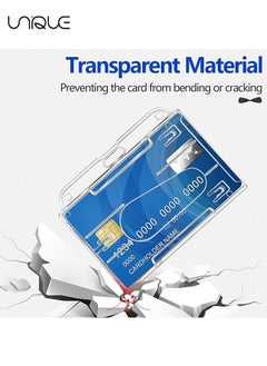 Unique 5 PCS - Reversible Card Badge Holder with Thumb Slot, Hard Clear PC Case for Office, Student ID, Credit Card, Driver's License & Pass  - Image 4