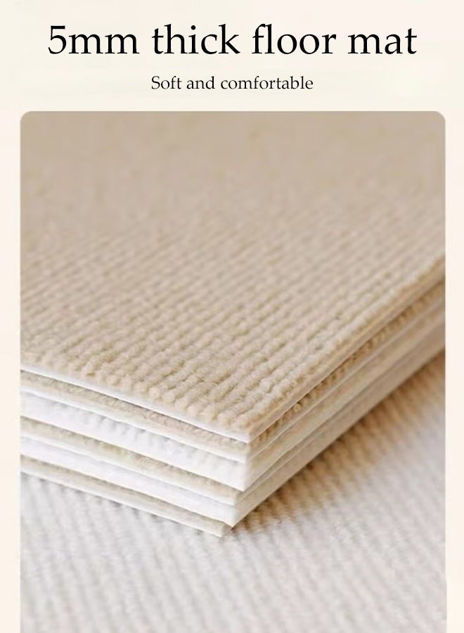 DUNISO 30Pcs Puzzle Rug Tiles 2 Color Self-adhesive Puzzle Carpet Blocks Thickening Ultra Soft Area Rug Non Slip Easy DIY Installation Seamless Floor Tiles Rug Soft Padded Flooring Sticker or Bedroom Living Room Office etc - Image 5