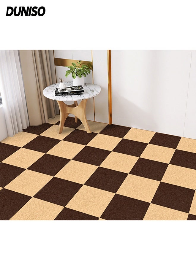 DUNISO 30Pcs Puzzle Rug Tiles 2 Color Self-adhesive Puzzle Carpet Blocks Thickening Ultra Soft Area Rug Non Slip Easy DIY Installation Seamless Floor Tiles Rug Soft Padded Flooring Sticker or Bedroom Living Room Office etc - Image 1