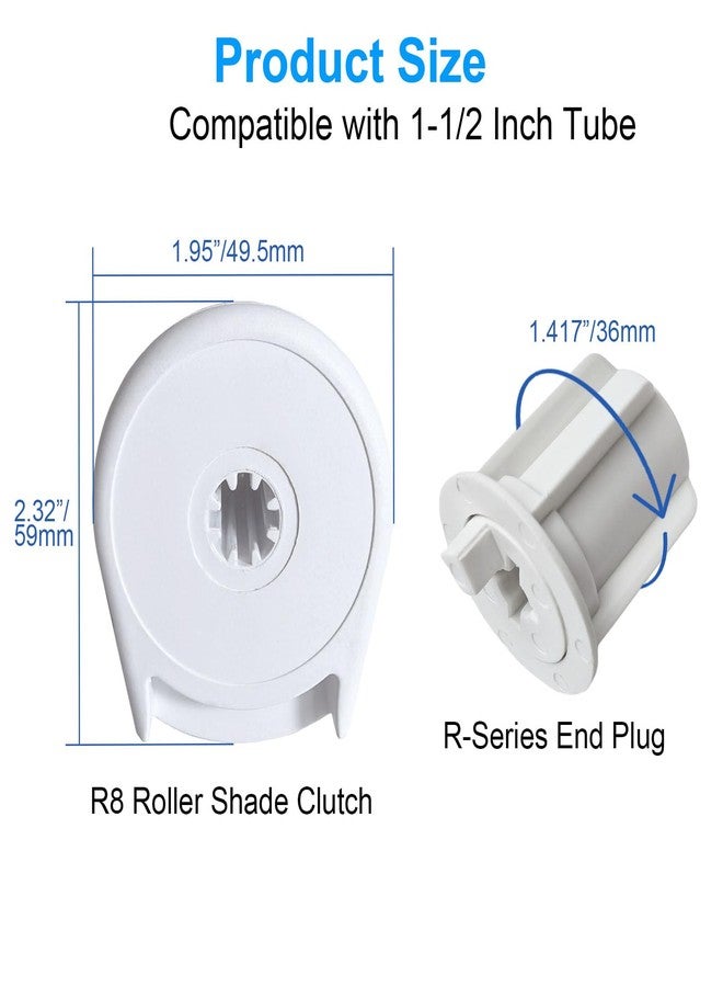 روییيس قطع غيار ستائر رول من سلسلة R8 R لأنبوب مقاس 1.5 بوصة (38 مم)، تركيبات ستائر رول مع قابض، وقوس تثبيت، وسدادة طرفية - Image 5