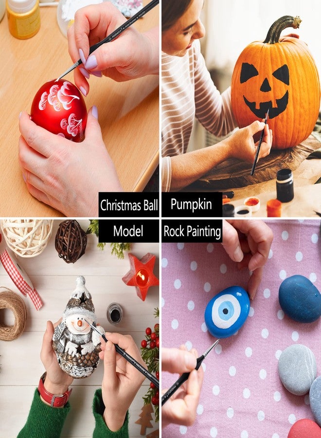 باندافلاي مجموعة فرش طلاء مصغرة من باندا فلاي، 12 مقاسًا، مجموعة فرش طلاء دقيقة، فرش صغيرة للتفاصيل الدقيقة للأكريليك، والألوان المائية، والزيتية، والرسم بالأرقام، والتماثيل. - Image 5