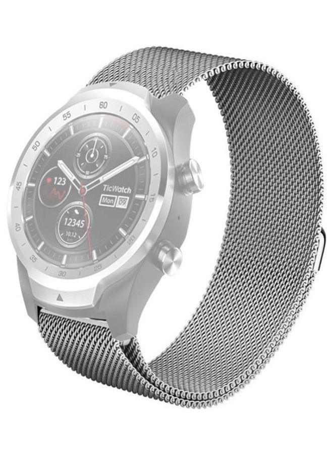 NIBEMINENT For Huawei Watch GT2e GT2 Milanese Metal Strap Silver - Image 1