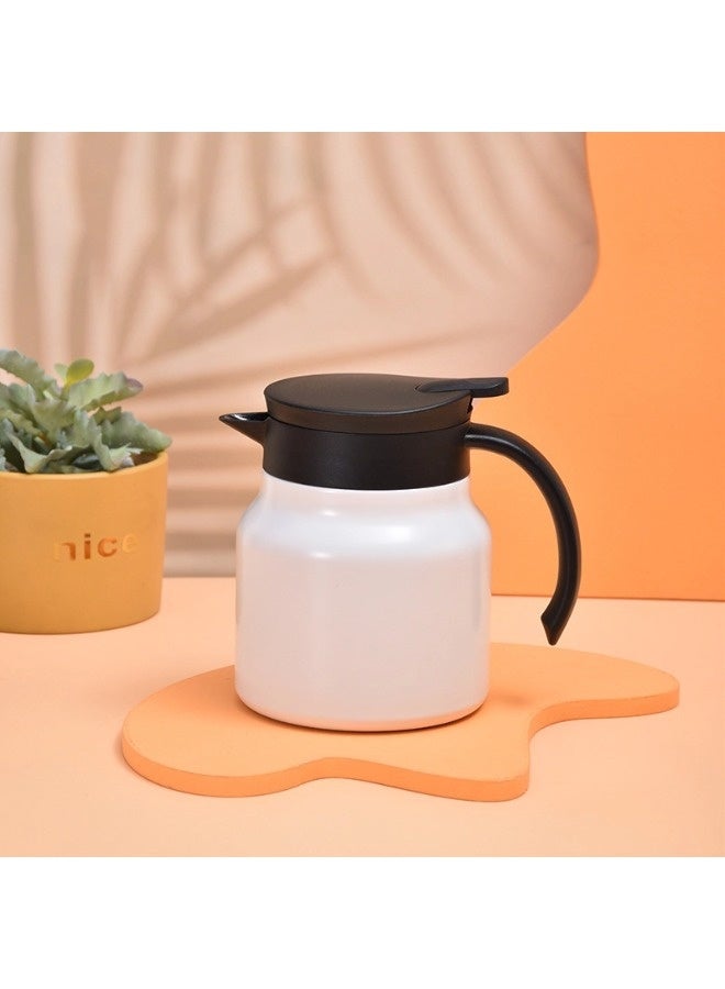 ShebSheb 1L Thermal Coffee Carafe For Keeping Hot/Cold Stainless Steel Small Coffee Creamer Container Double Wall Vacuum Insulated Tea Pot Beverage Dispenser For Milk Hot Chocolates - Image 1