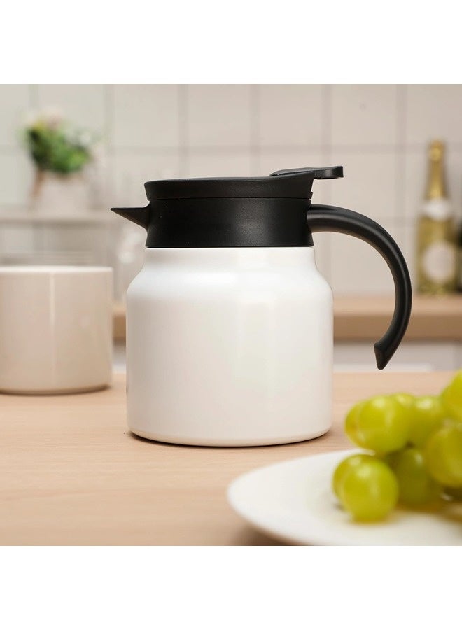 ShebSheb 1L Thermal Coffee Carafe For Keeping Hot/Cold Stainless Steel Small Coffee Creamer Container Double Wall Vacuum Insulated Tea Pot Beverage Dispenser For Milk Hot Chocolates - Image 2