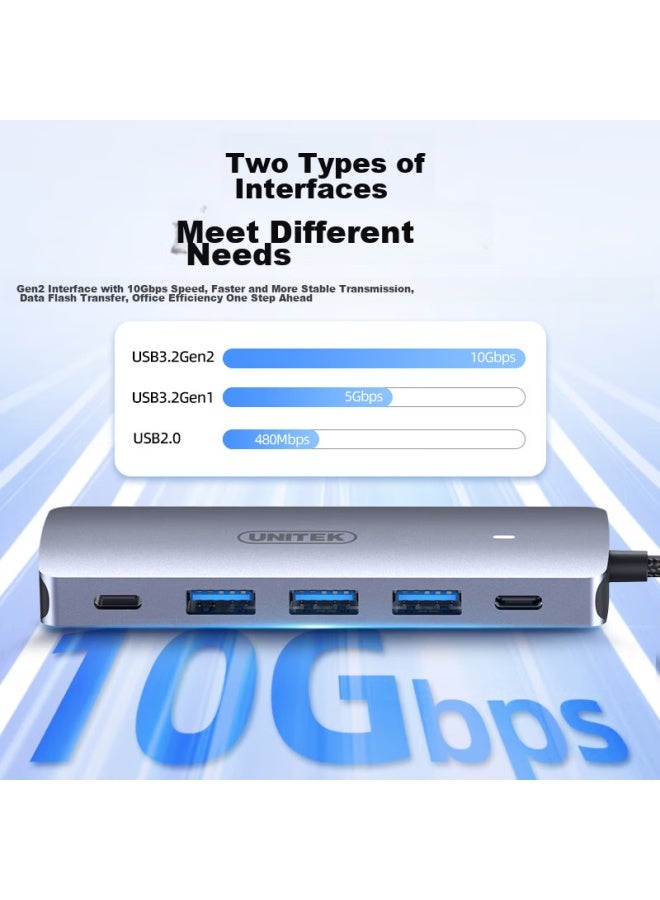 Superior Youyuezhe Usb3.2 Hub, 10g High-speed Expansion Dock, With Type-c Power 4 Ports Gen2, Hub Concentrator, For Laptops And Desktops, 0.3 Meters, Usb Expansion Dock - Image 2