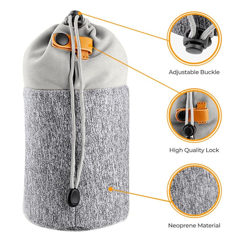 K&F CONCEPT Lens Pouch 2-in-1 Expandable Camera Lens Bag Case Compatible for Canon Lenses 75-300mm, Nikon, Sony, Pentax, Olympus Camera Lens 10 x 18cm Protective Neoprene Soft Plush for DSLR Lenses - Image 5