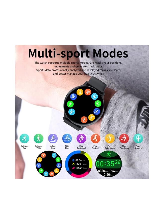 HYX New Bluetooth Call Smart Watch Men Women Heart Rate Sports fitness tracker Smart Watch Man for Android IOS Xiaomi Huawei - Black - Image 4