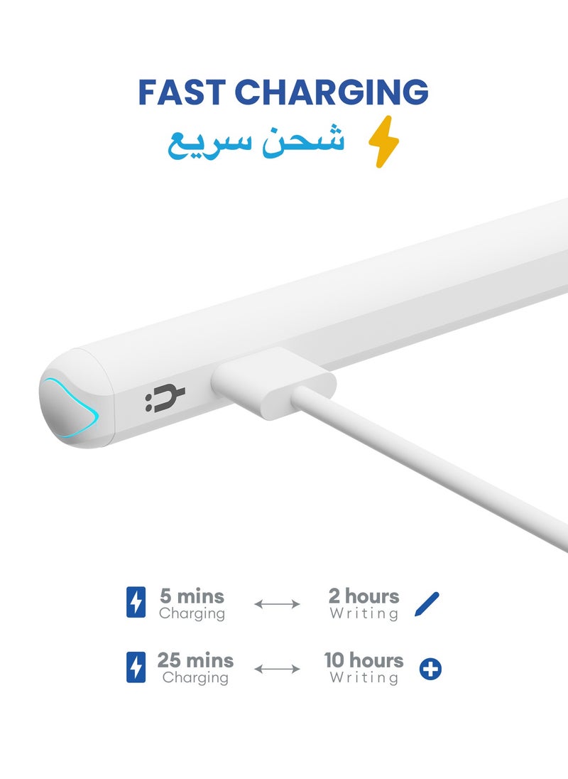 TinyMoose Stylus Pen Pencil Pro 2 Updated with Gestures / On-Screen Battery Indicator / Fast Charging / Palm Rejection For Apple iPad 2018 and Later - Alpine White  - Image 3