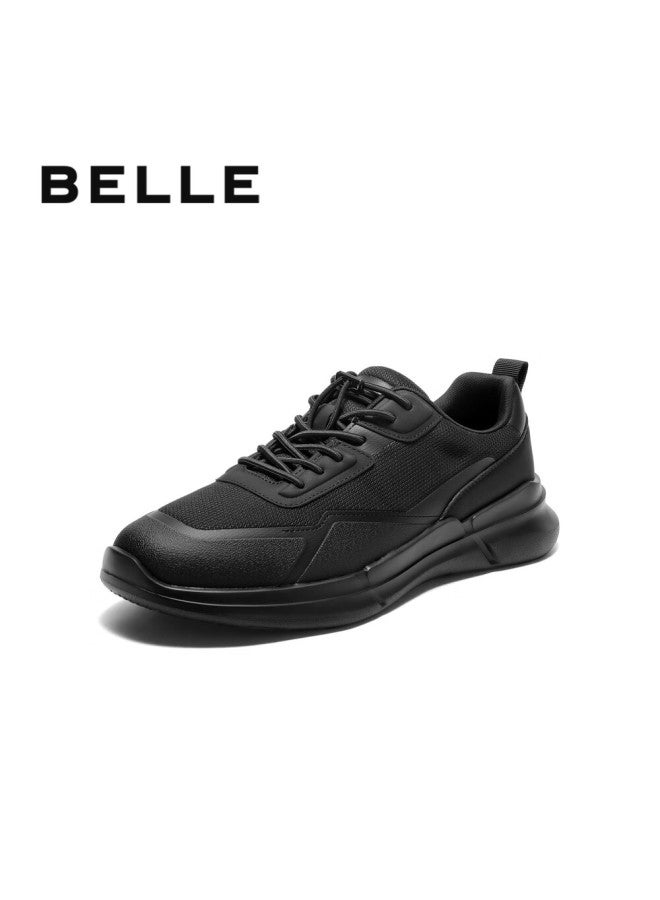 Belle Thick-soled Autumn Lightweight Walking Shoes For Men, Outdoor Casual Sneakers A1980cm5, Ink Black - Fall/winter Style, Size 44 - Image 1