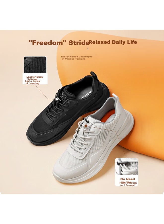 Belle Thick-soled Autumn Lightweight Walking Shoes For Men, Outdoor Casual Sneakers A1980cm5, Ink Black - Fall/winter Style, Size 44 - Image 2