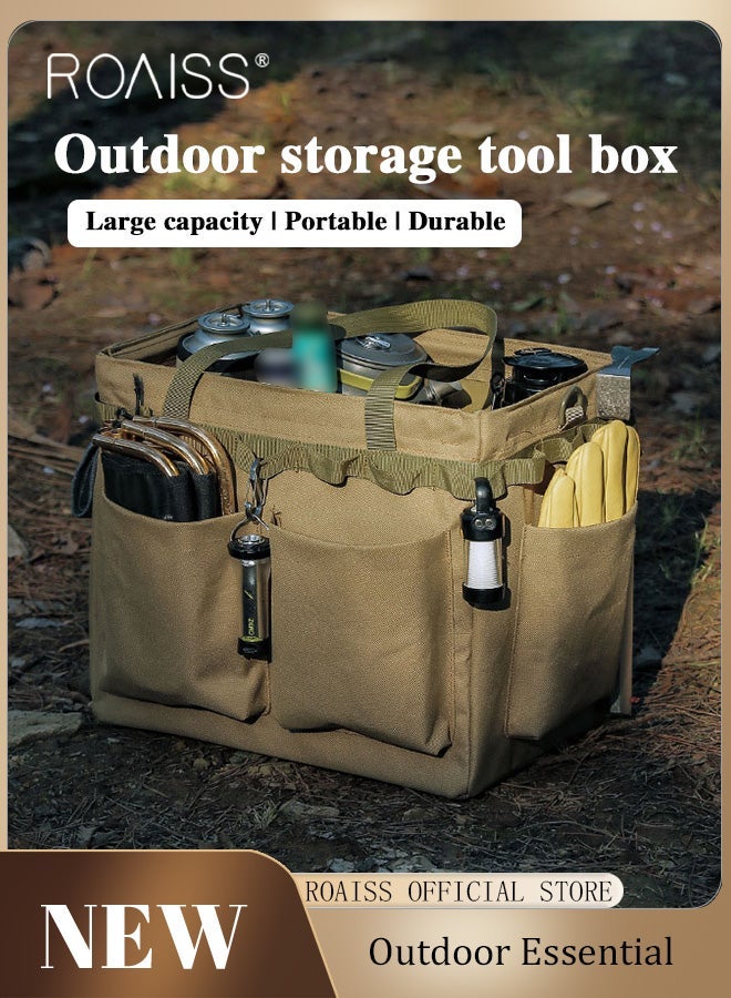 roaiss Outdoor Tool Storage Box Camping Storage Bag with Large Capacity Multifunctional Portable Bag for Picnics and Camping Organizer for Outdoor Cooking - Image 1