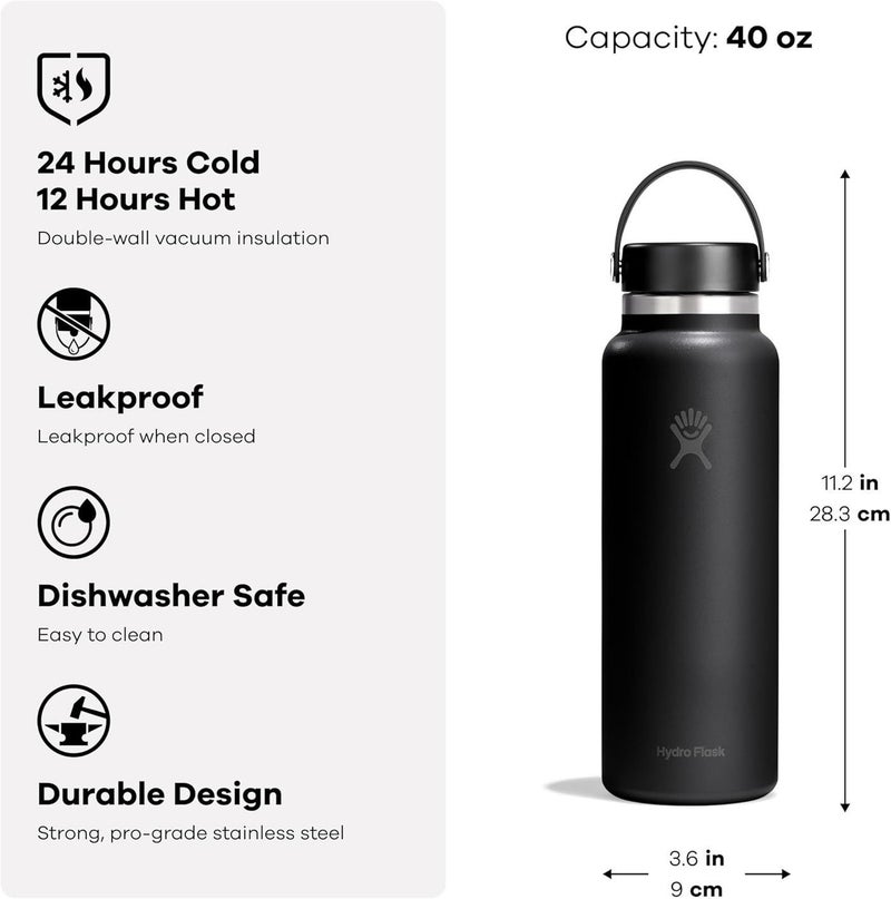 Hydro Flask Wide Mouth Insulated Bottle Harbor Blue, 1.2L - Image 4