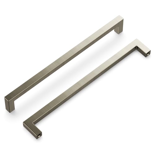 Hickory Hardware Solid Core Kitchen Cabinet Pulls, Luxury Cabinet Handles, Hardware for Doors & Dresser Drawers, 8-13/16 Inch (224mm) Hole Center, Stainless Steel, Skylight Collection(Pack of 1) - Image 1
